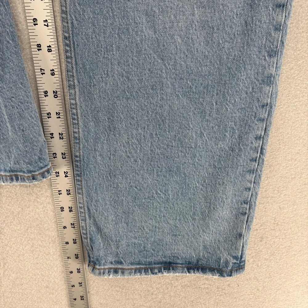 Abercrombie & Fitch 90s Baggy Straight Jeans Womens 10 Blue Low Rise Curve Love - Picture 8 of 12